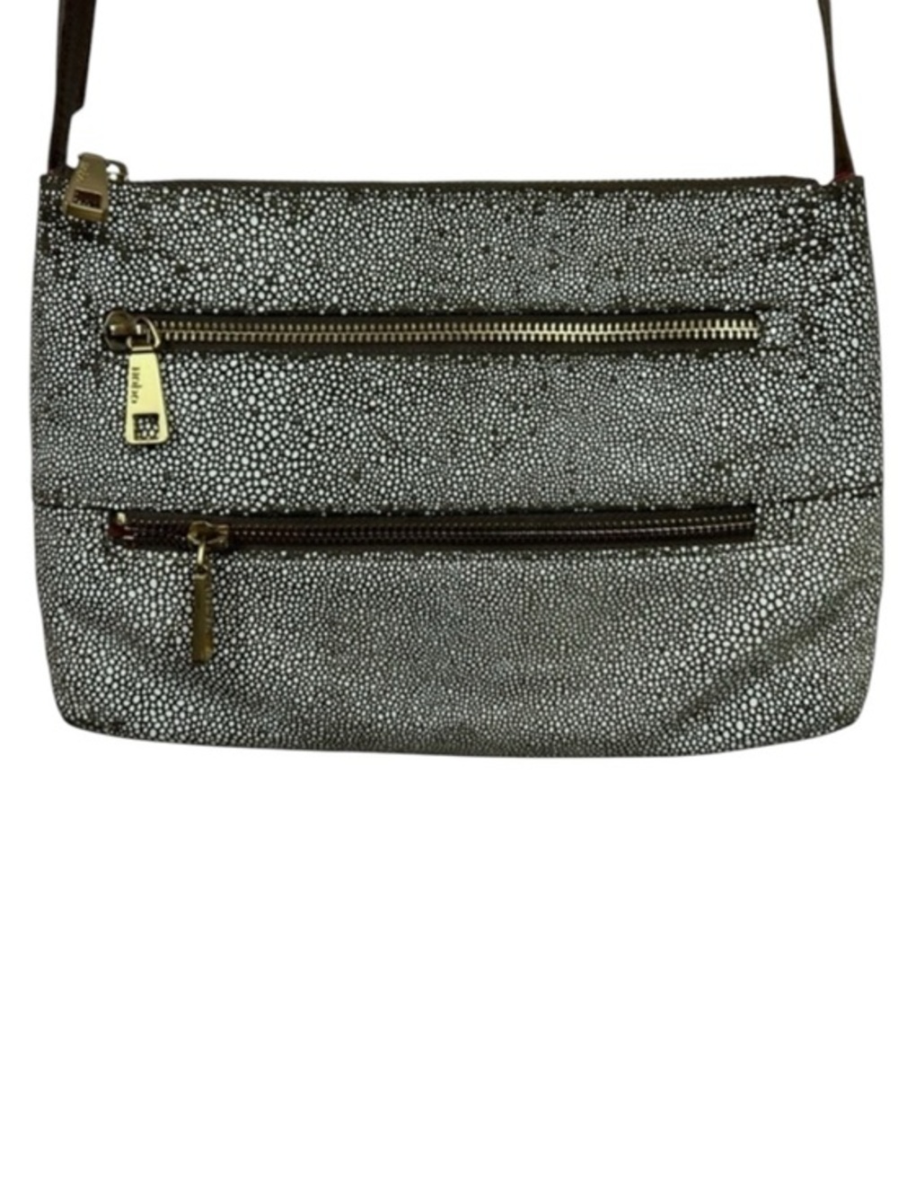 HOBO International Mission Crossbody Brown/White Leather Bag Adjustable Strap